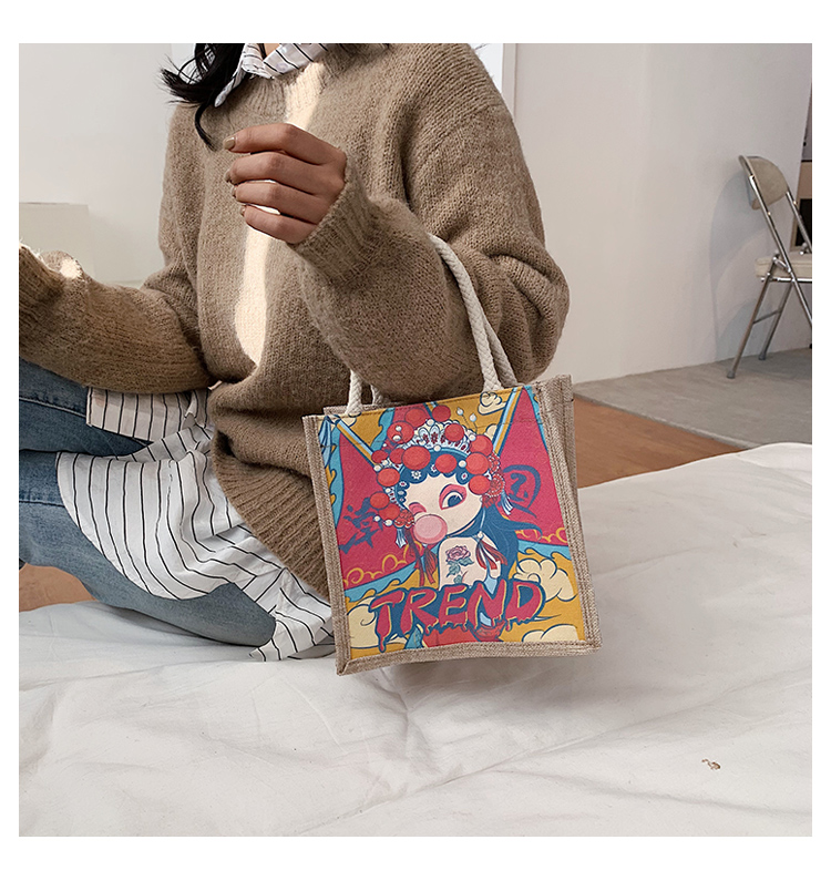 国潮少女帆布包女ins风单肩包风2020新款潮民族风复古麻布手提袋详情31