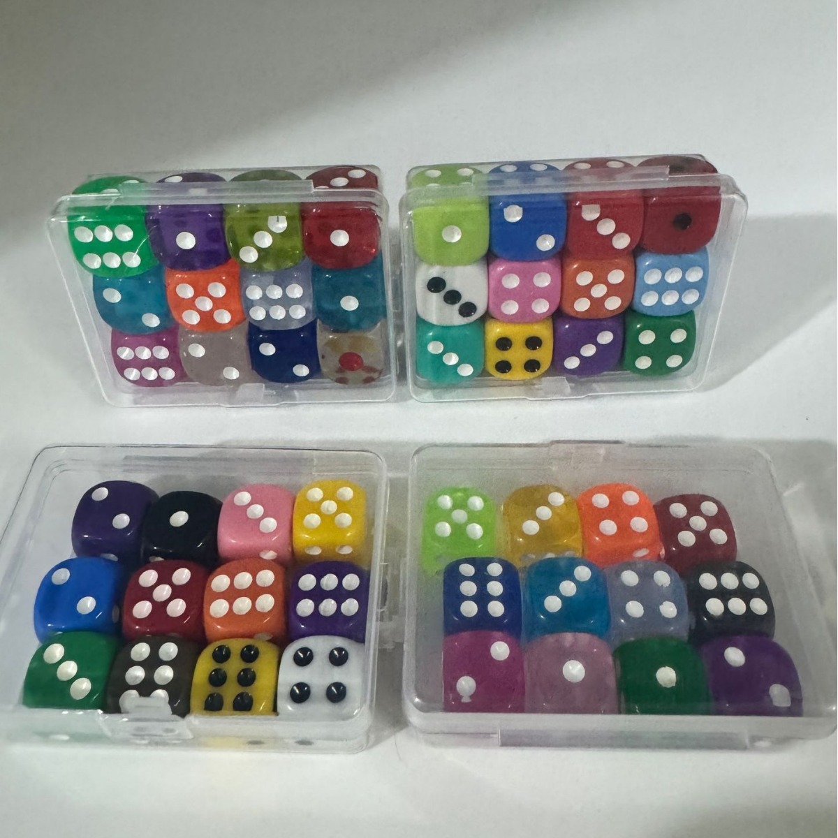 盒装12粒骰子14mm16mm透明实色12粒小盒装教学娱乐筛子详情5