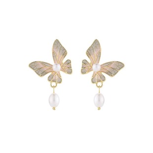 Blue flower earrings, mosquito-repellent incense plate ear clips, no holes, high-end, niche retro style, light luxury stud earrings, Korean-style earrings pic 2