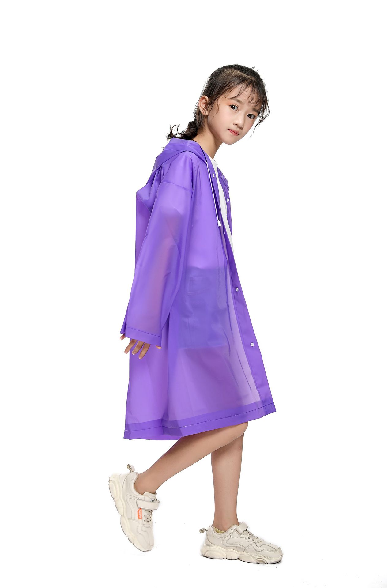 工厂直供儿童雨衣可爱EVA雨衣挡风遮雨户外徒步旅游非一次性雨披详情2