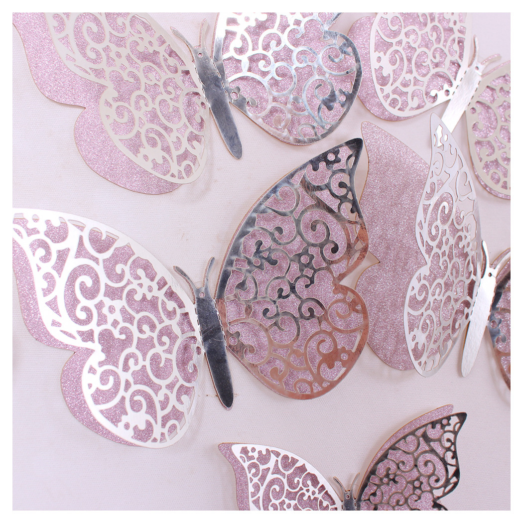 亚马逊12只3D镂空蝴蝶墙贴 圣诞节庆节日布置装饰贴纸 立体蝴蝶详情13