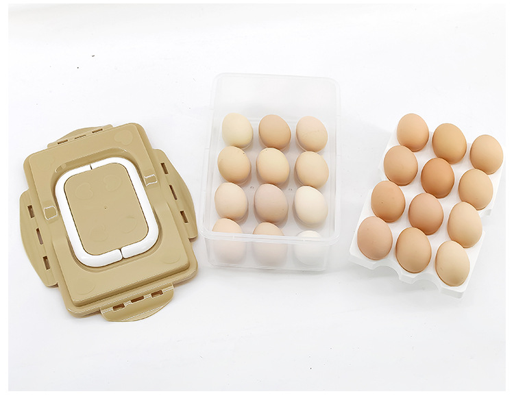 Plastic preservation box, 24-compartment egg box, refrigerator preservation storage box, double-layer tray packaging box, egg box pic 16