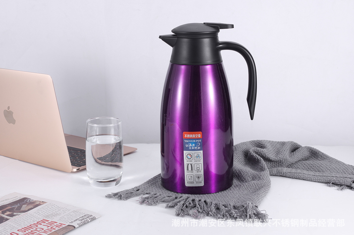 304不锈钢真空保温壶欧式家用热水壶咖啡壶2L商用礼品可印LOGO详情17