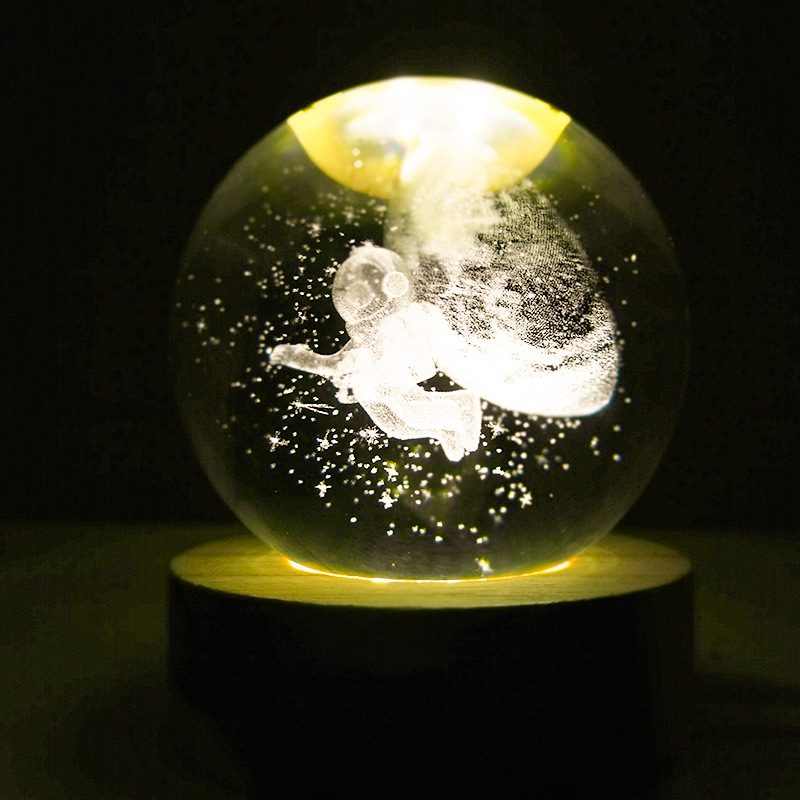 3D inlaid luminous crystal ball decorative item pic 3
