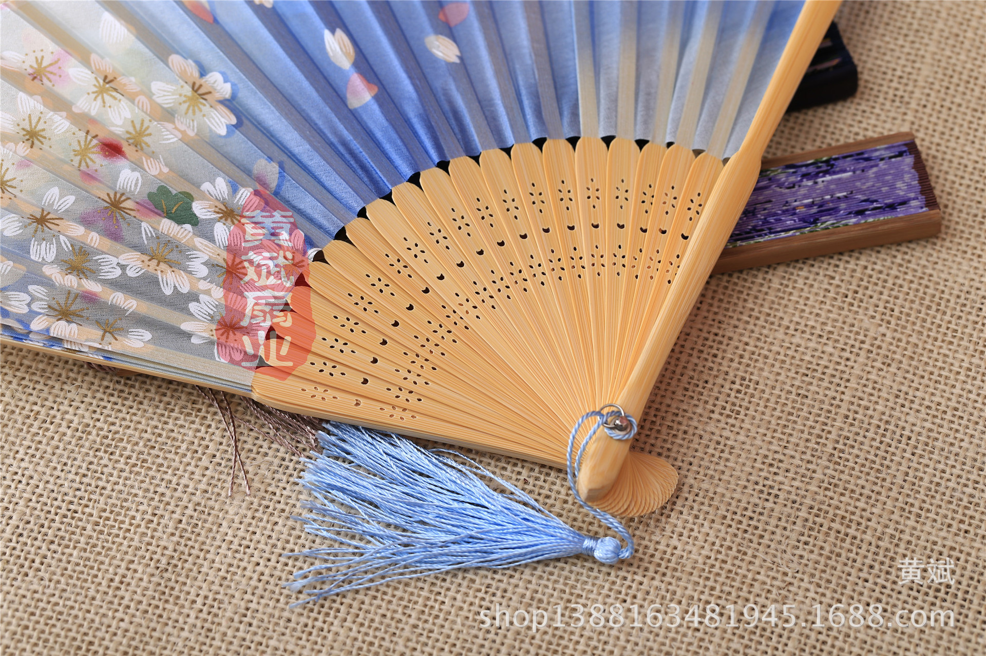 古风古典礼品真丝竹扇子日式和风扇樱花扇 折扇批发 舞蹈道具扇详情40