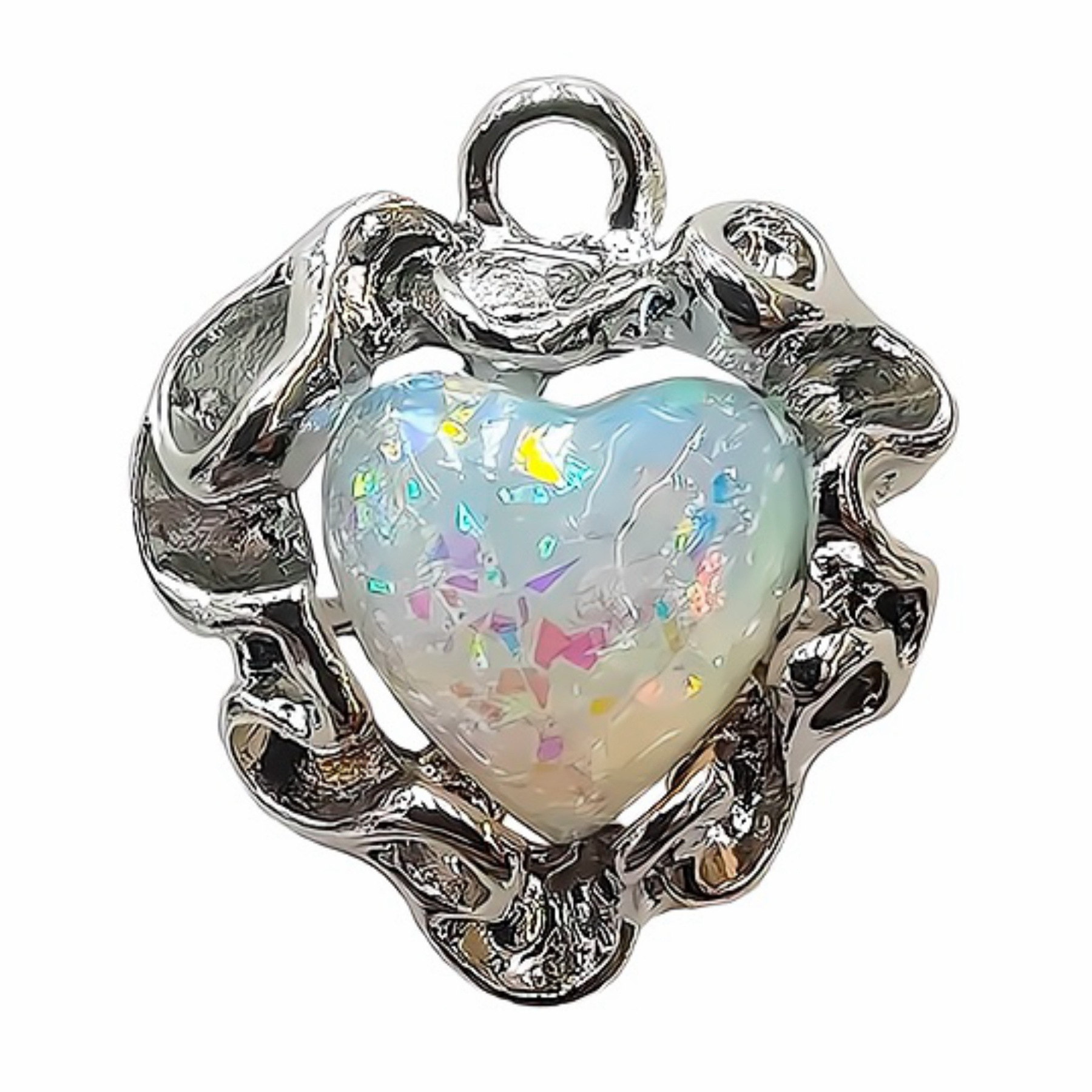 法式复古小众设计珍珠立体桃心耳钉镀金褶皱不规则冷淡风耳饰耳环详情4