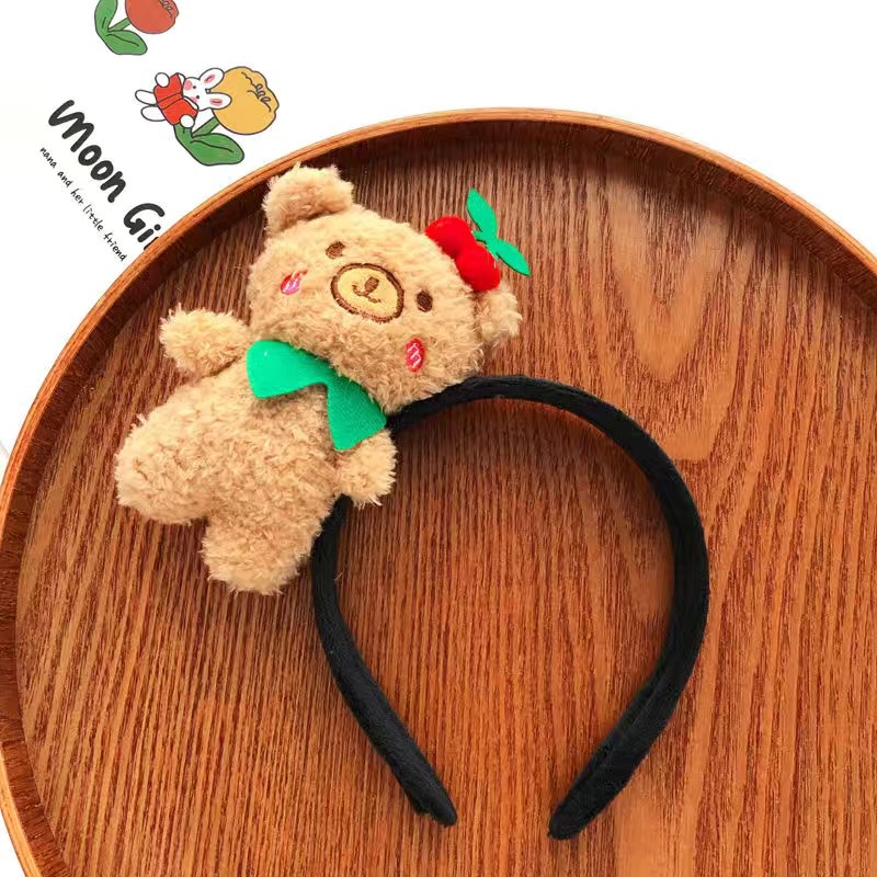 ins Cherry bear hair band, fluffy cartoon doll, face wash makeup headband, girlish heart hair clip, Japanese and Korean hair accessories pic 6