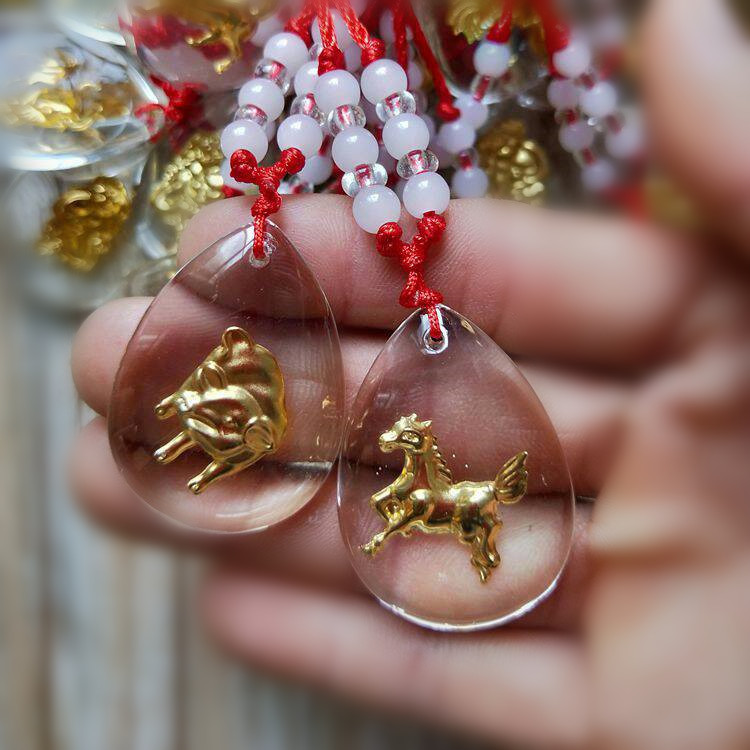 Colorful twelve Chinese zodiac pendants, crystal pendants, zodiac pendants, red string pendants, crystal necklaces, jewelry pendants pic 8