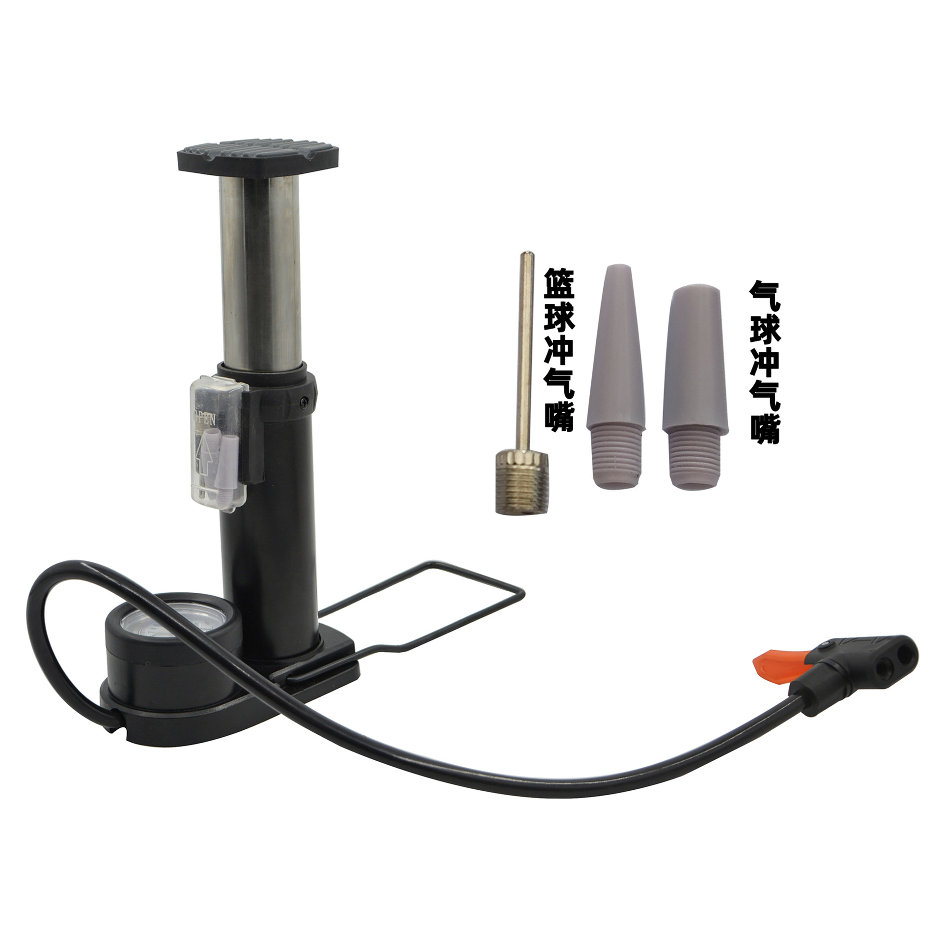 High-pressure foot pedal pump for water rocket (with watch) Universal for American, French and British spouts, suitable for shooting basketball balloons pic 7