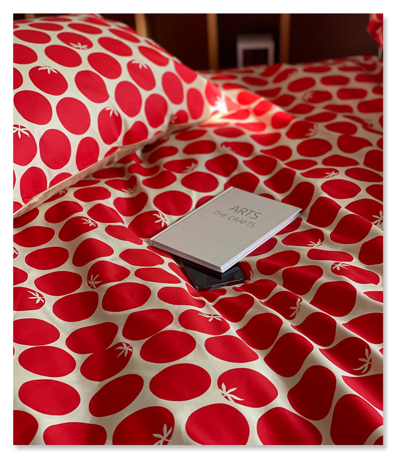 轻复古日式印花纯棉四件套明亮温馨可爱图案40支性价比单双人床品详情15