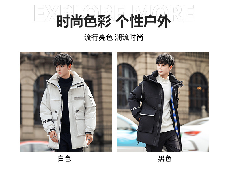 工装羽绒服男中长款2022年冬季新款男士保暖外套百搭男装潮牌上衣详情9