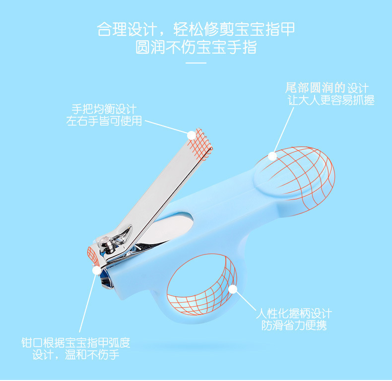 Factory direct sales of thumb covers, anti-drop baby nail clippers, baby safety nail clippers, anti-pinch meat semi-circular wristbands, scissors pic 3