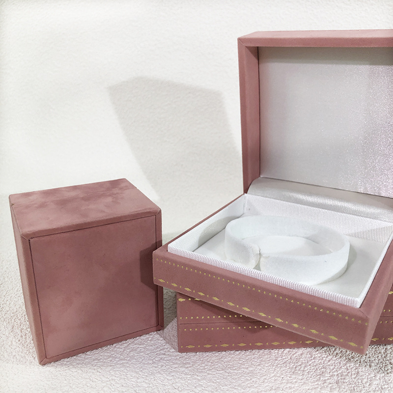 New high-end encrypted velvet printed ring box, pendant, necklace box, bracelet and chain, fashionable storage packaging box pic 5