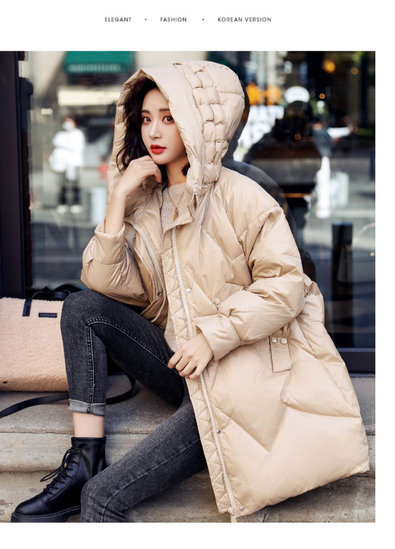 白鸭绒羽绒服女中长款20秋冬新款韩版宽松小个子冬季加厚外套详情22