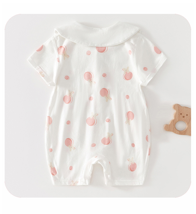 婴儿衣服新生夏季薄款纯棉短袖连体衣女宝宝夏装公主甜美可爱哈衣详情12