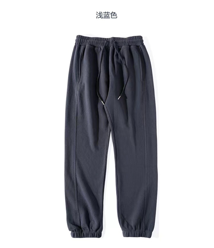 New 320g 75 cotton waffle checkered sweatpants in FG color series with a three-dimensional waist pic 2