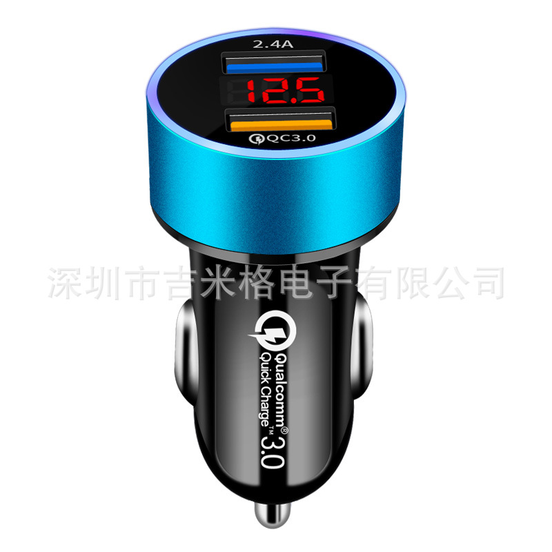 新款qc3.0车充66W 65W 40W超级快充数显车充PD20W双USB车载充电器详情22