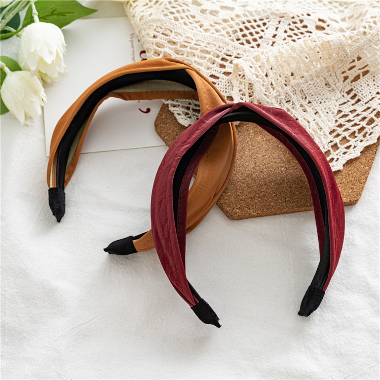 韩版网红头饰少女韩国简约甜美百搭宽边布艺交叉发箍头箍压发外出详情19