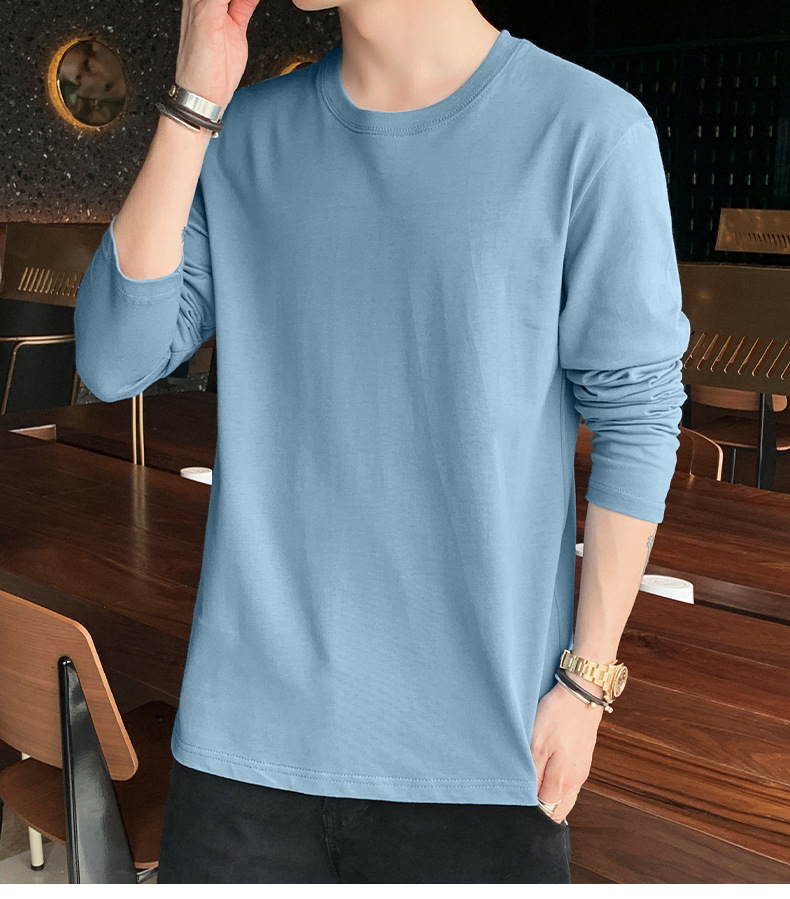 2023打底衫男士圆领套头时尚卫衣男生上衣韩版长袖T恤百搭简约男详情30
