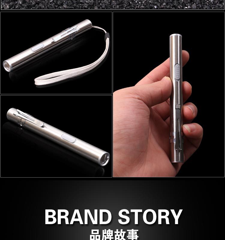 厂家直销迷你手电筒 usb不锈钢手电筒批发 户外露营照明led手电筒详情11