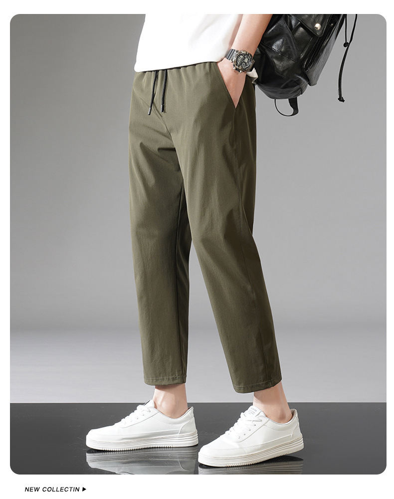 冰丝裤子男夏季新款薄款运动休闲九分裤大码宽松直筒卫裤速干男裤详情17