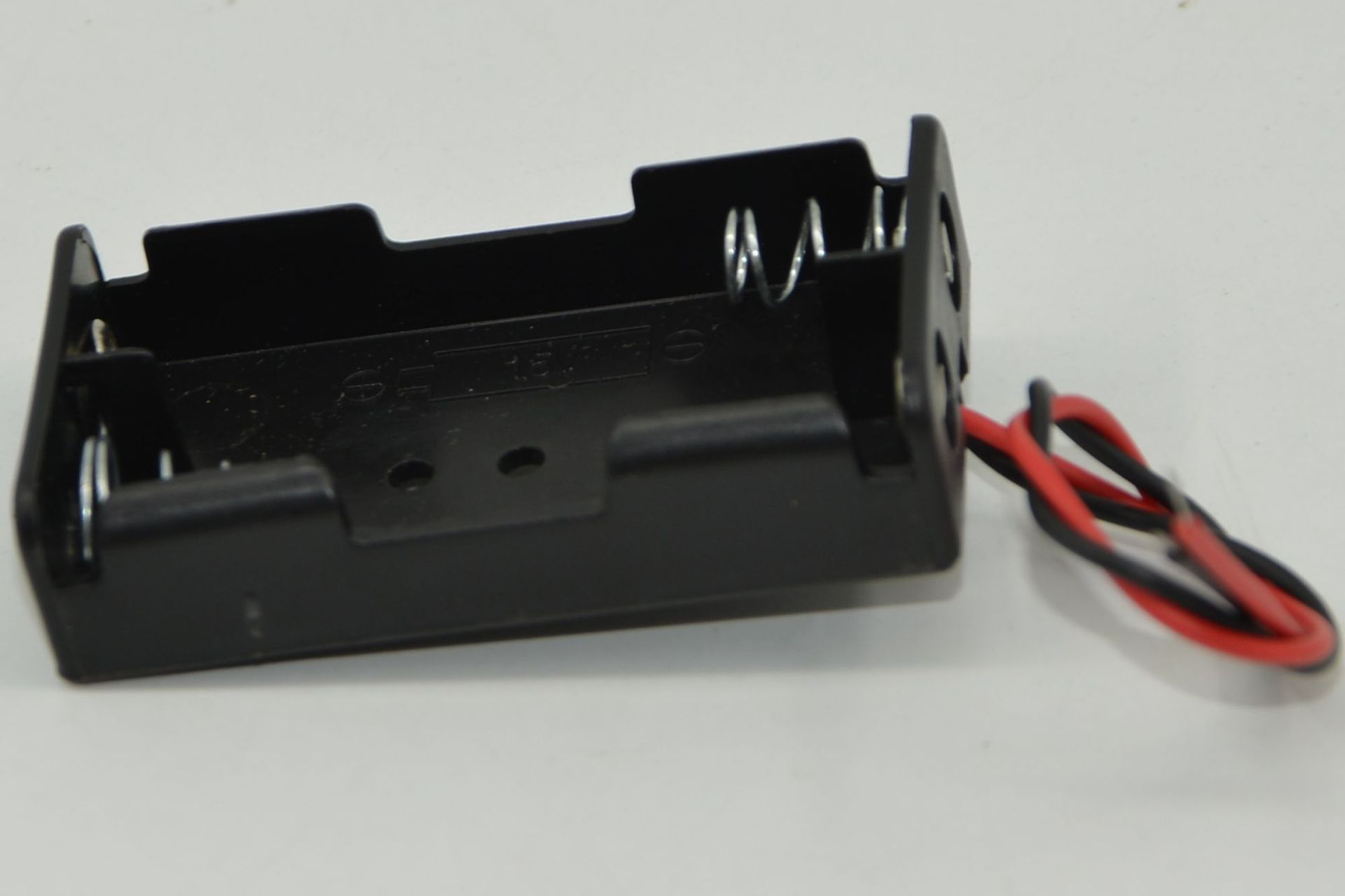 Two AA battery boxes, uncovered with wires, black power supply, positive and negative DC power supply, student experiment science physics pic 3