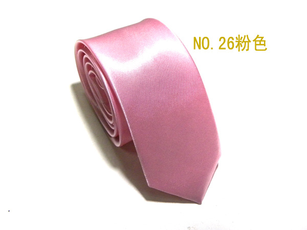 男士领带5cmj窄版jk纯素色学生亮光色丁团体黑色tie嵊州厂家批发详情33