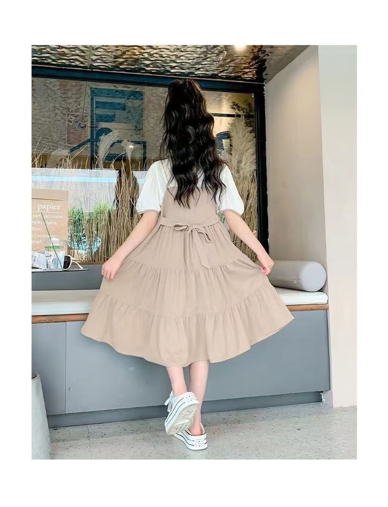 时尚休闲女童连衣裙夏装新款女孩裙子夏季公主风儿童假两件吊带裙详情7