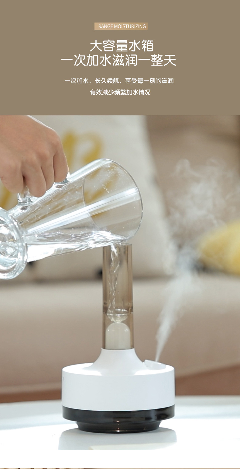 New spray essential oil aroma diffuser, seven-color LED ambient light, small bedroom and family vase, USB humidifier pic 10