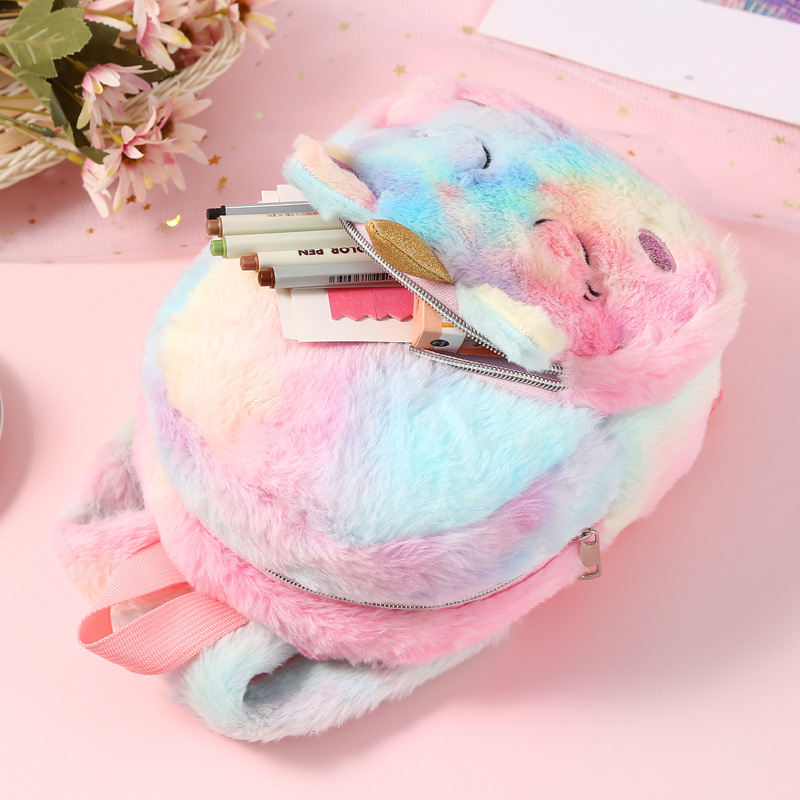 Unicorn独角兽毛绒小书包少女休闲背包双肩包可爱卡通幼儿 收纳包 pic 10