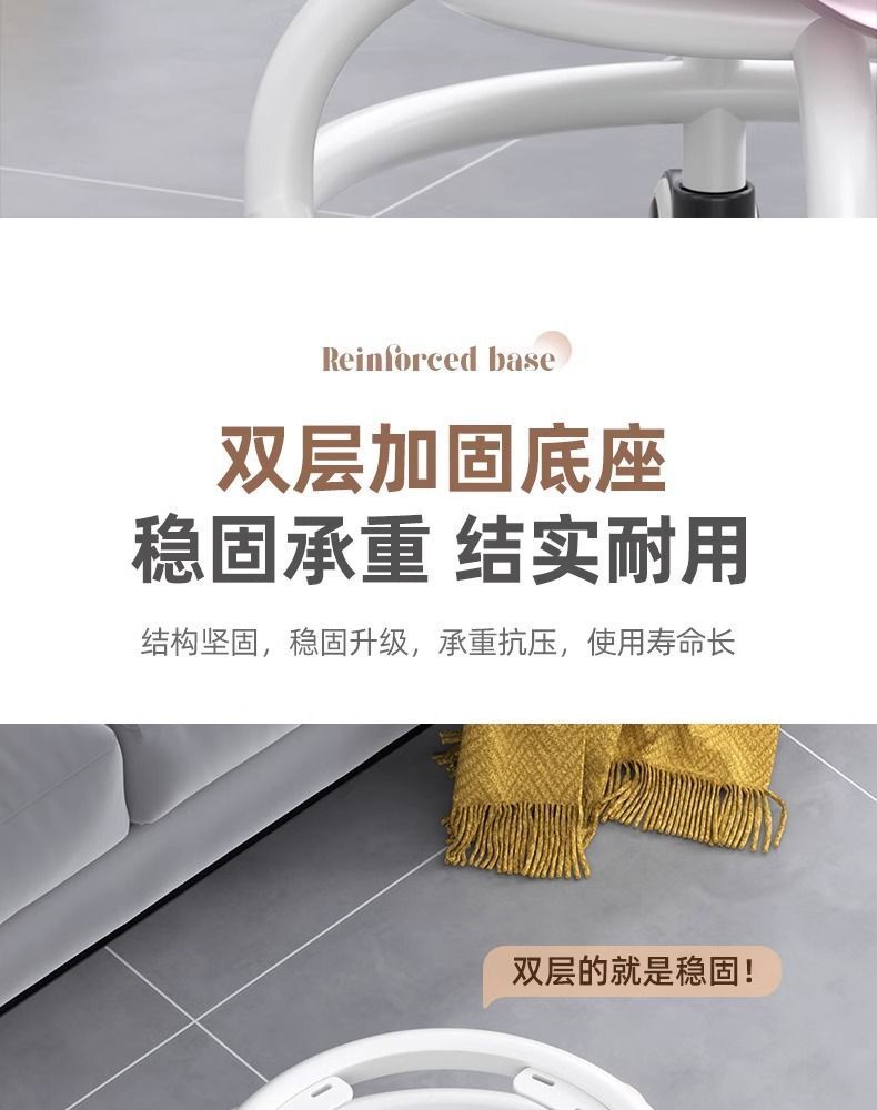 亚克力万向轮小凳子静音透明靠背成人滑轮矮凳儿童带轮移动小椅子详情13