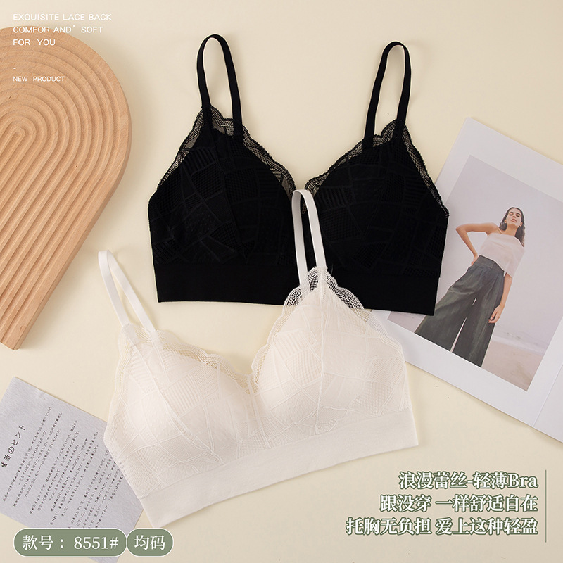 高品质新款翠花蕾丝背心托胸固定杯内衣收副乳田园风少女无缝裹胸详情17