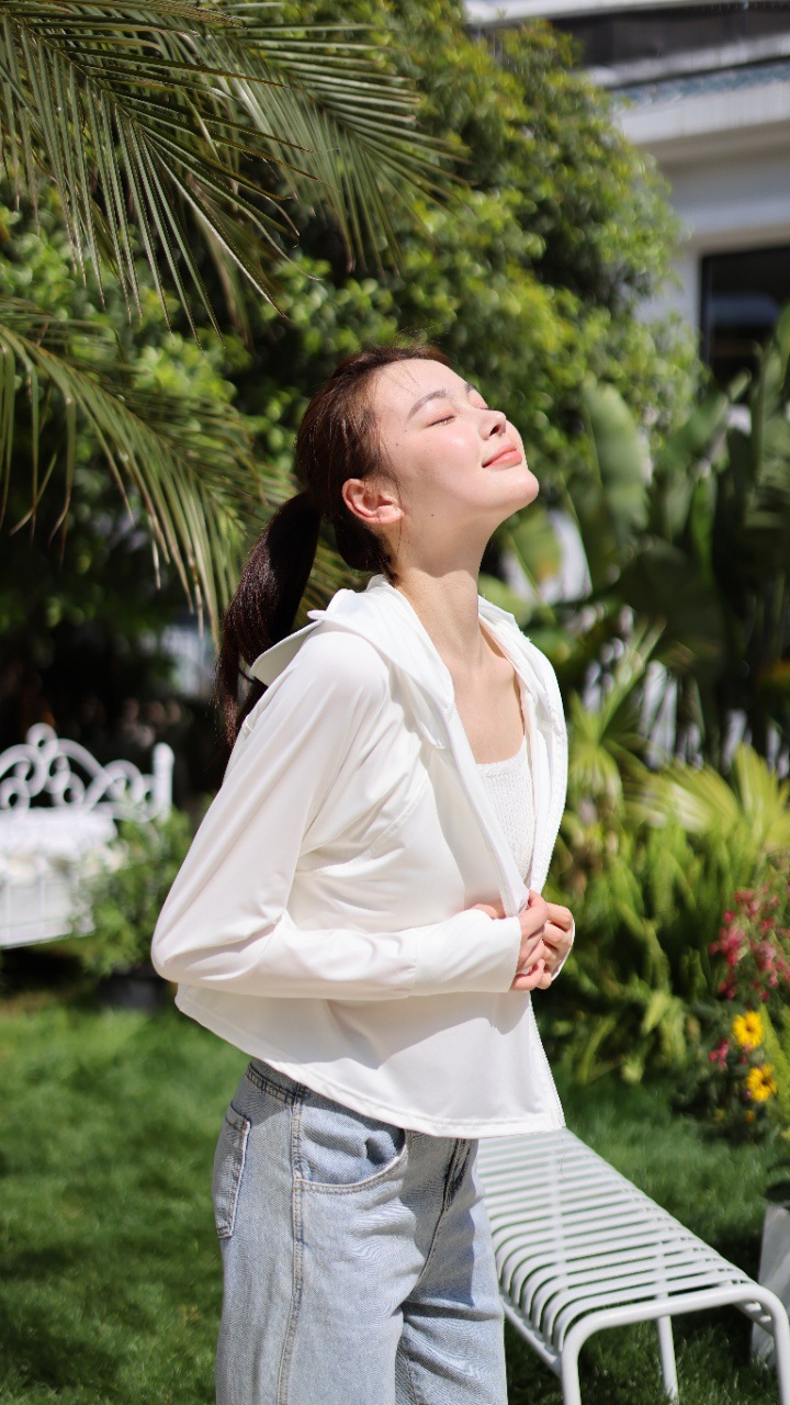 upf50+黑胶帽檐防晒衣女斗篷披肩夏季小野和子原纱型冰丝防晒服女详情20