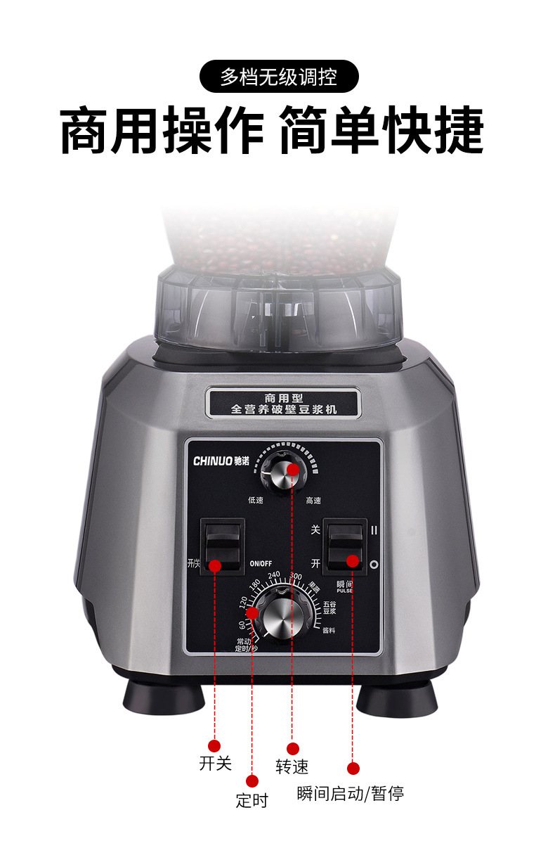 豆浆机商用早餐店用现磨无渣免过滤大功率大容量破壁机料理机7升详情14