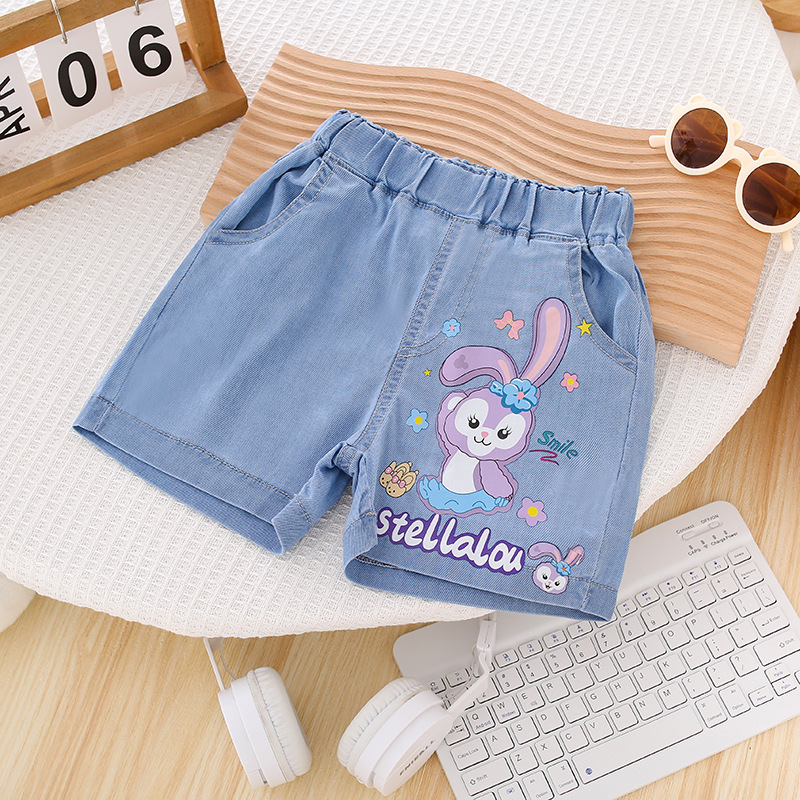 女童牛仔短裤儿童夏季薄款三分裤2023新款女宝宝洋气外穿宽松夏装详情7