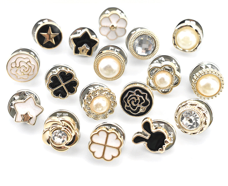 Anti-glare buttons, concealed buttons, detachable, nail-free buttons, sew-free buttons, pearl buttons, shirt decorative brooch buttons wholesale pic 15