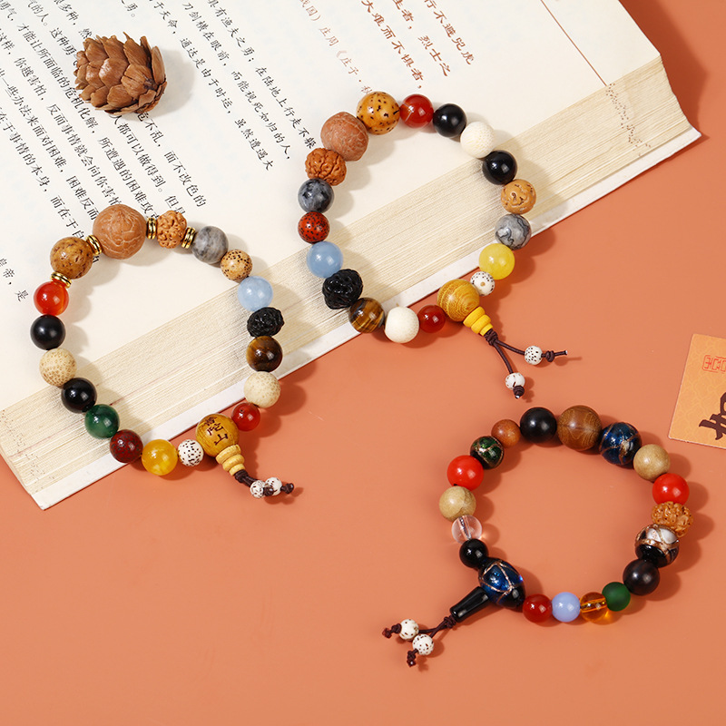 香灰琉璃朱砂十八籽菩提手串男单圈盘玩佛珠手链女小红书同款文玩详情13