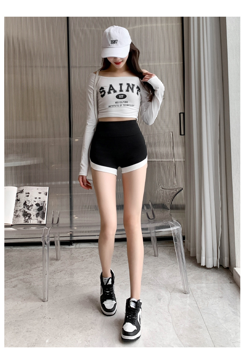 Summer outerwear: thin, color-blocking shorts, leggings, high-waisted Barbie safety pants, three-part, no embarrassing lines, shark pants for women pic 26
