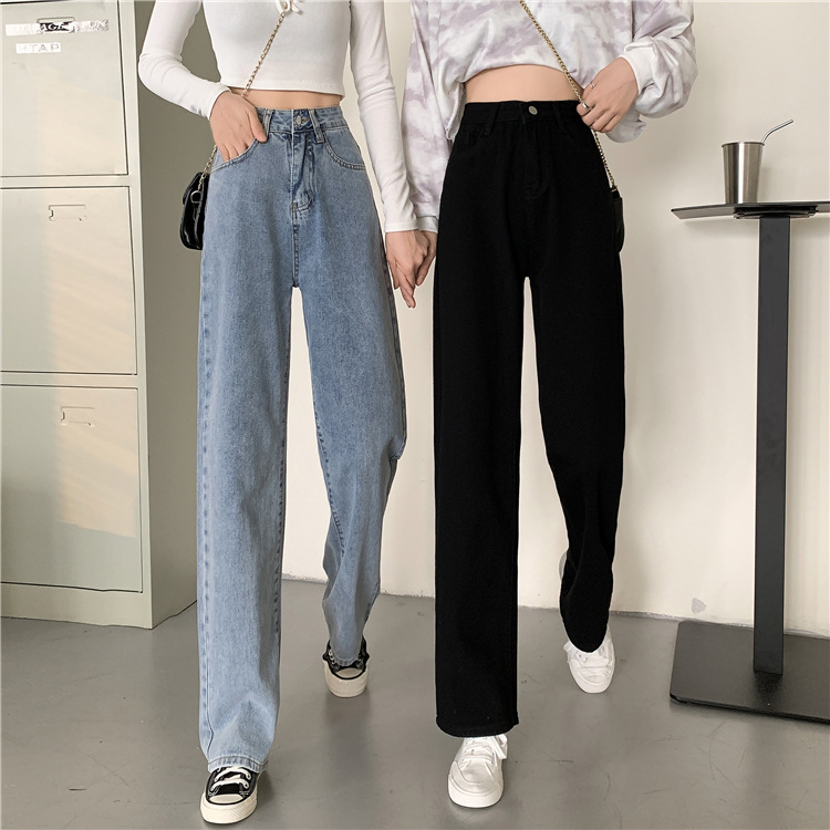 Spring 2021 new loose jeans for petite women, high-waisted and slimming, wide-leg and straight-leg pants, trendy on Instagram pic 6