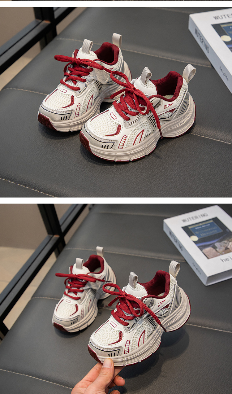 女童时尚老爹鞋2025春秋新款儿童网面轻便运动鞋男童时尚休闲鞋潮详情12