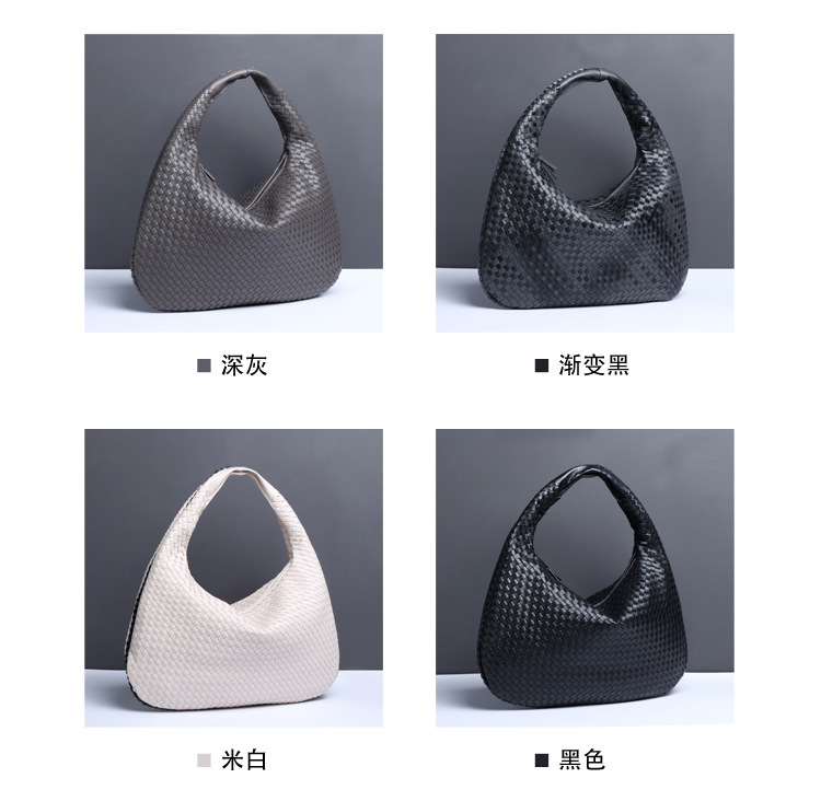 2023新款月牙女包全手工编织手提饺子包时尚百搭欧美风单肩腋下包详情9