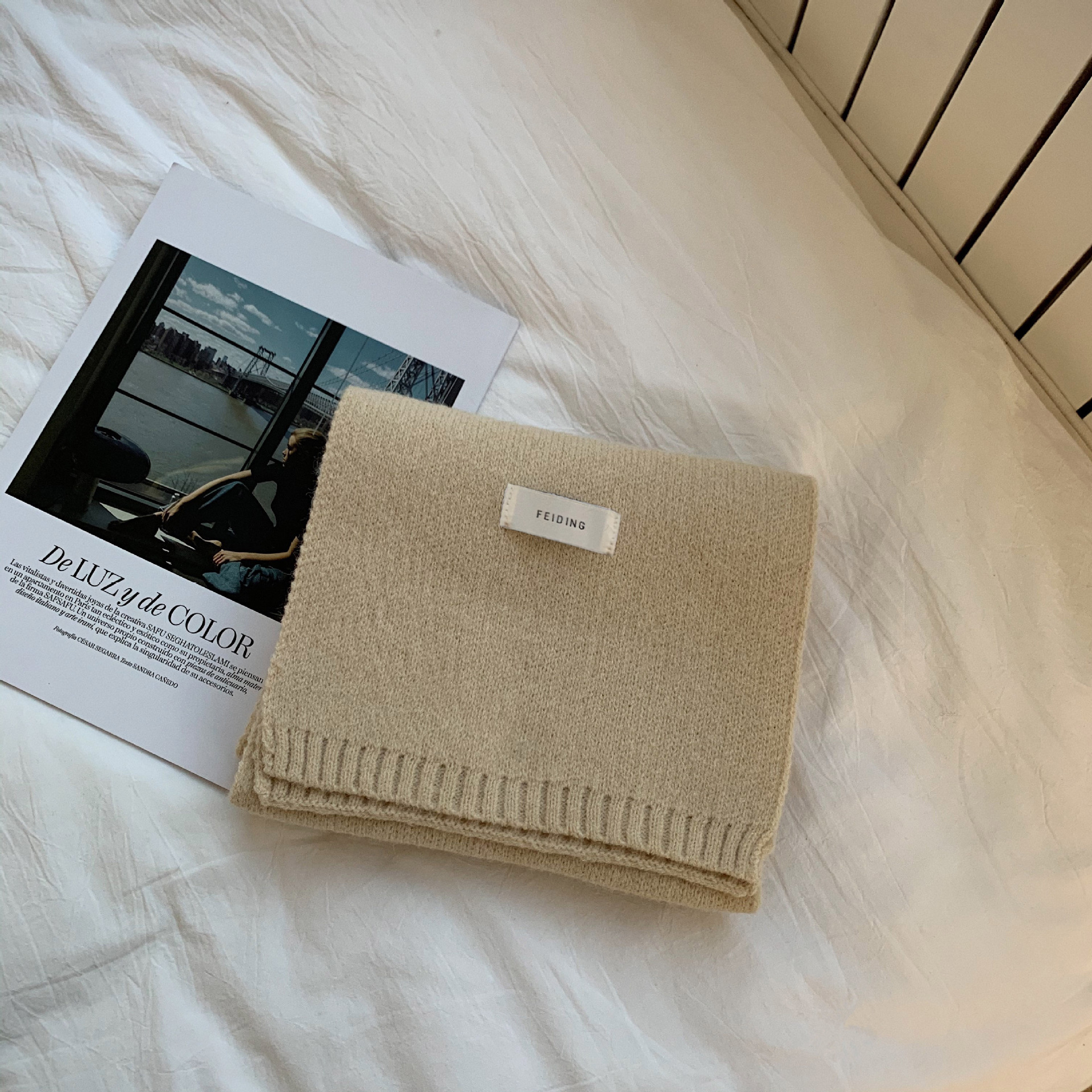 韩版ins保暖纯色围巾女秋冬季百搭时尚学生针织小围脖男新款毛线详情21