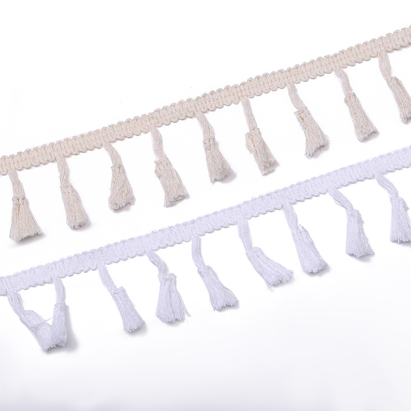 Factory direct supply of 4.5CM exquisite tassel broom heads, lace ethnic-style throw pillows/hanging curtain accessories pic 3