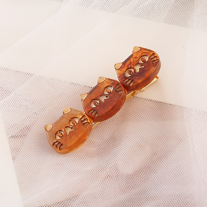 New cute cartoon cat hair clips, acetic acid invisible ducktail clips, hair clip clips, bangs clips and broken hair headwear pic 5
