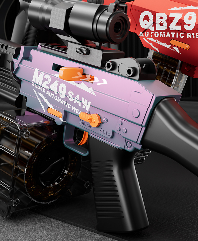 跨境手自QBZ95悍迪DR060冲锋M249电动抛壳软弹枪DR061儿童玩具详情11