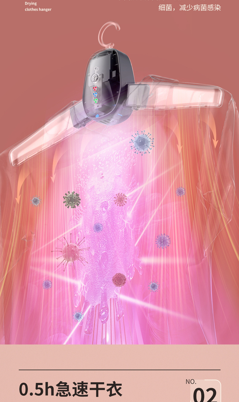 烘干机风干机便捷式叠式烘干衣架智能家用小型智能暖风速干衣服详情3