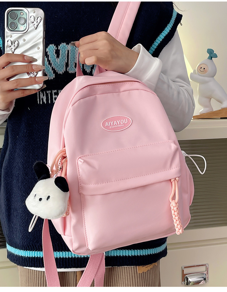 书包男高中生日系简约大容量新款双肩包女初中大学生百搭电脑背包详情9