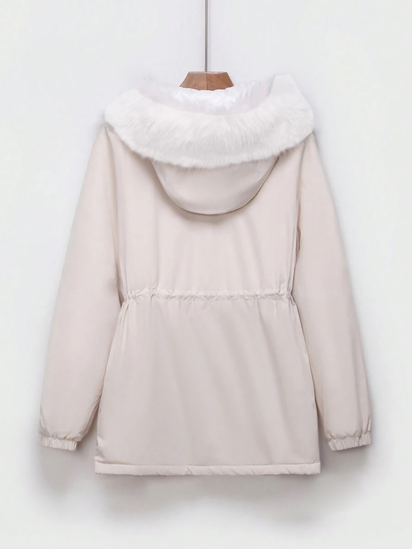 Europa y los Estados Unidos cross border mujeres otoño invierno parka, manga larga color sólido grip up capucha chaqueta abrigo, bolsillo con cremallera pic 3