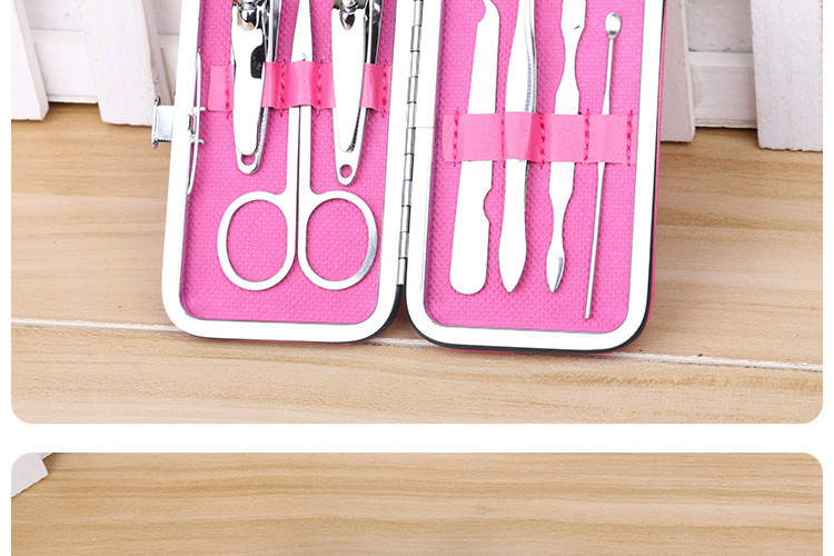 Candy-colored nail clippers seven-piece set, nail clippers and nail pliers, solid color nail and manicure tool set, custom LOGO pic 12