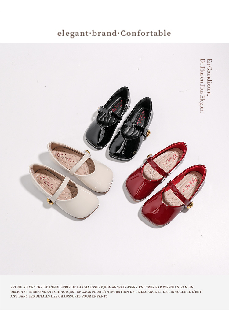 女童皮鞋2024新款红色公主鞋春夏季宝宝小女孩平底单鞋儿童软底鞋详情40